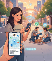 Person petting a dog